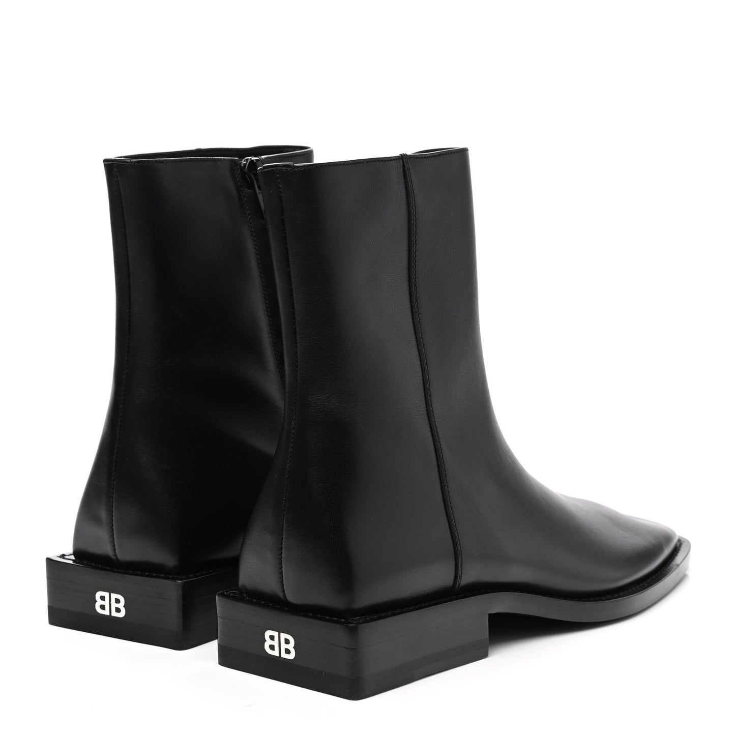 Calfskin Soft Rim Ankle Booties 40 Black