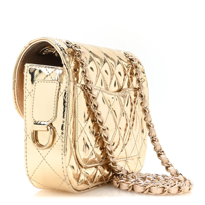 Chanel Mirror Calfskin Metallic Calfskin Quilted Hollywood Boulevard Mini Flap With Star Coin Purse Gold 3 of 11