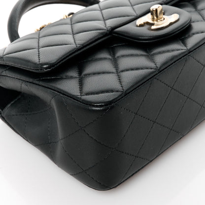 Chanel Lambskin Quilted Mini Top Handle Rectangular Flap Black 10 of 12
