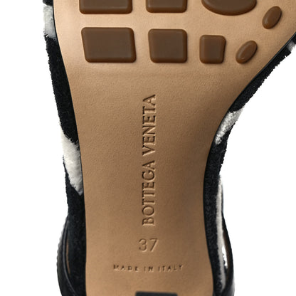 Bottega Veneta Microfiber Stretch Multi Strap 90mm Sandals 37 White Zebra 6 of 7