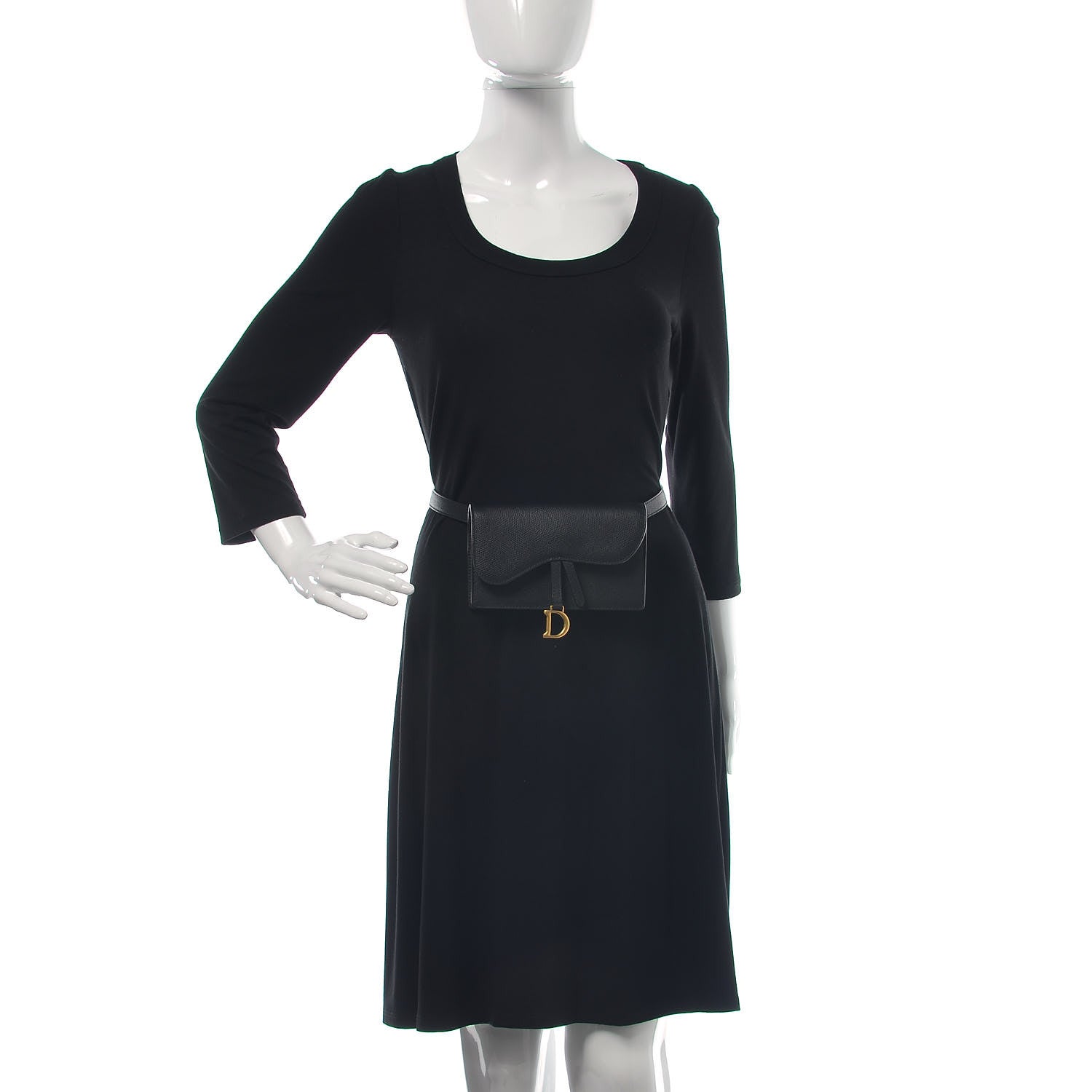 Christian Dior Grained Calfskin Saddle Belt Bag Black 2 of 12