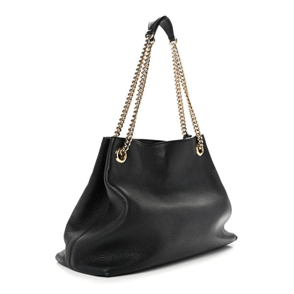 Gucci Pebbled Calfskin Medium Soho Chain Shoulder Bag Black 3 of 15