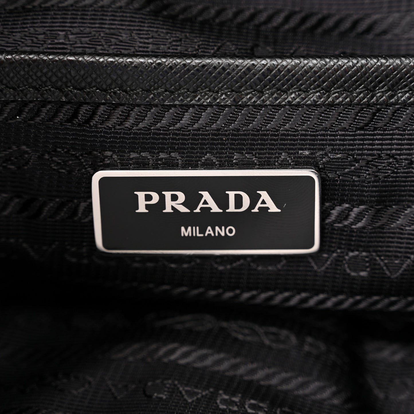 Tessuto Nylon Saffiano Small Backpack Black
