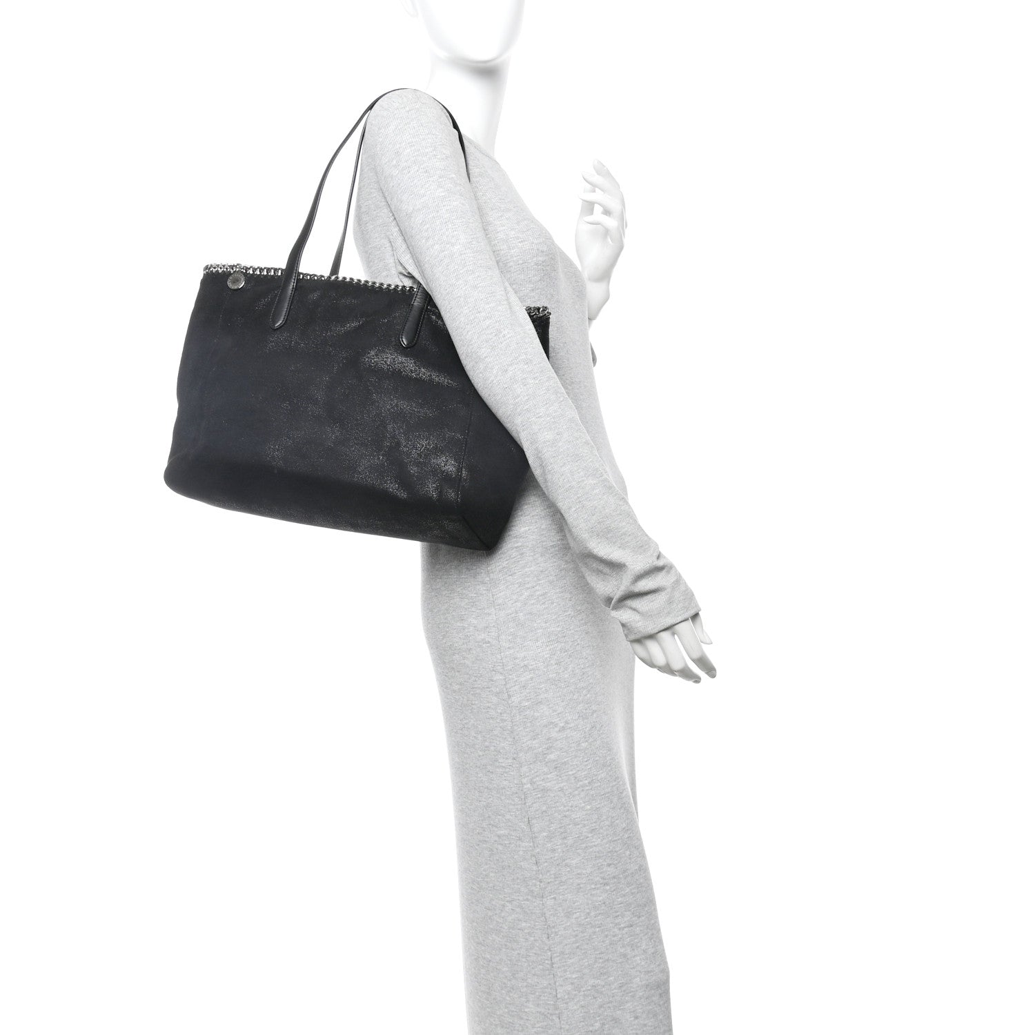 Stella McCartney Shaggy Deer Falabella East West Shopper Tote Black 2 of 10