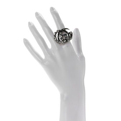 Gucci Crystal Double G Ring 7.5 Aged Silver 2 of 4