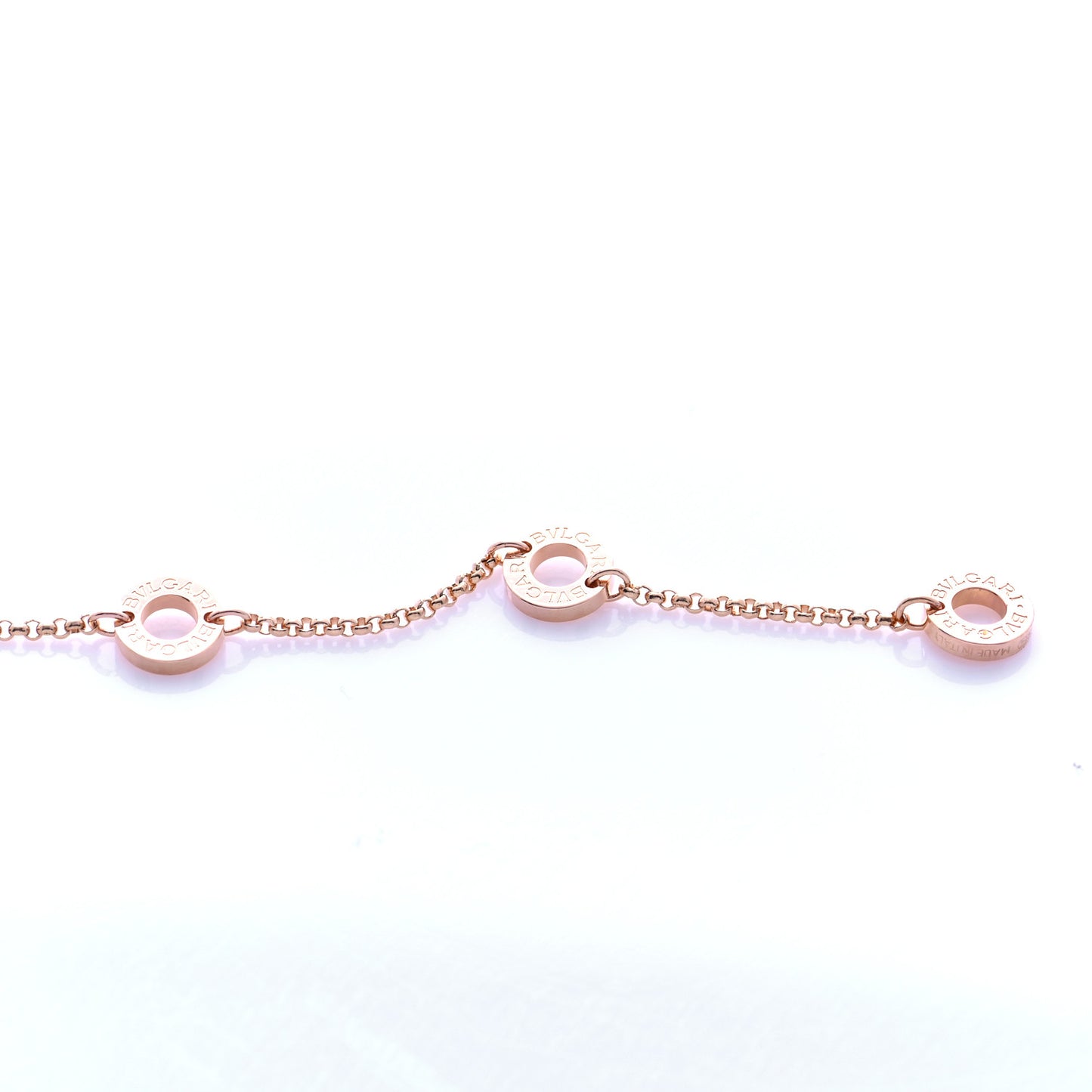 18K Rose Gold Diamond Small B.Zero1 Pave Pendant Necklace