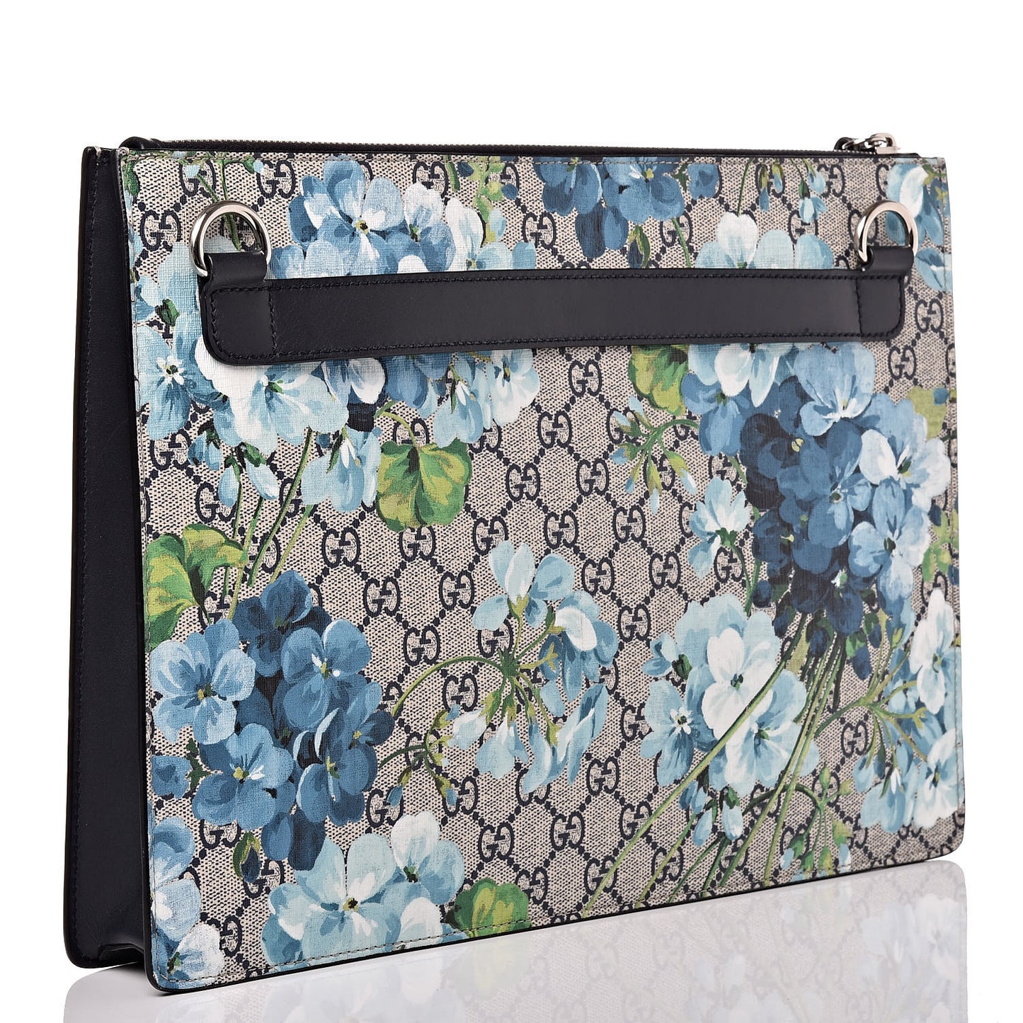 GG Supreme Monogram Blooms Messenger Blue