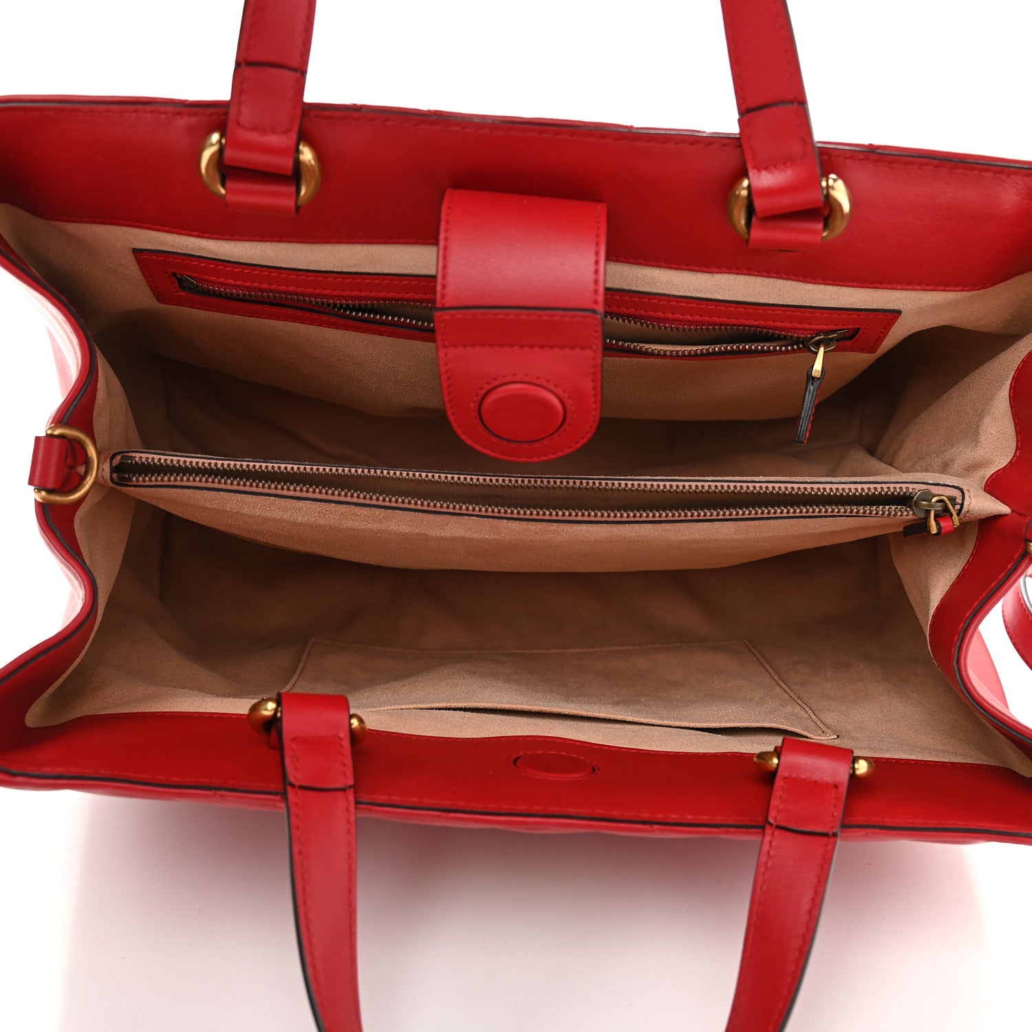 Gucci Calfskin Matelasse Medium GG Marmont Tote Hibiscus Red 5 of 15