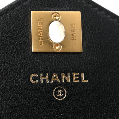 Chanel Lambskin Chevron Quilted Wallet On Chain WOC Black 6 of 13
