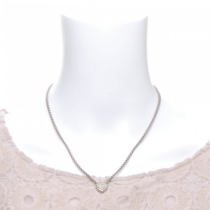 David Yurman Sterling Silver 18K Yellow Gold Diamond Pave Cable Heart Pendant Necklace 2 of 4