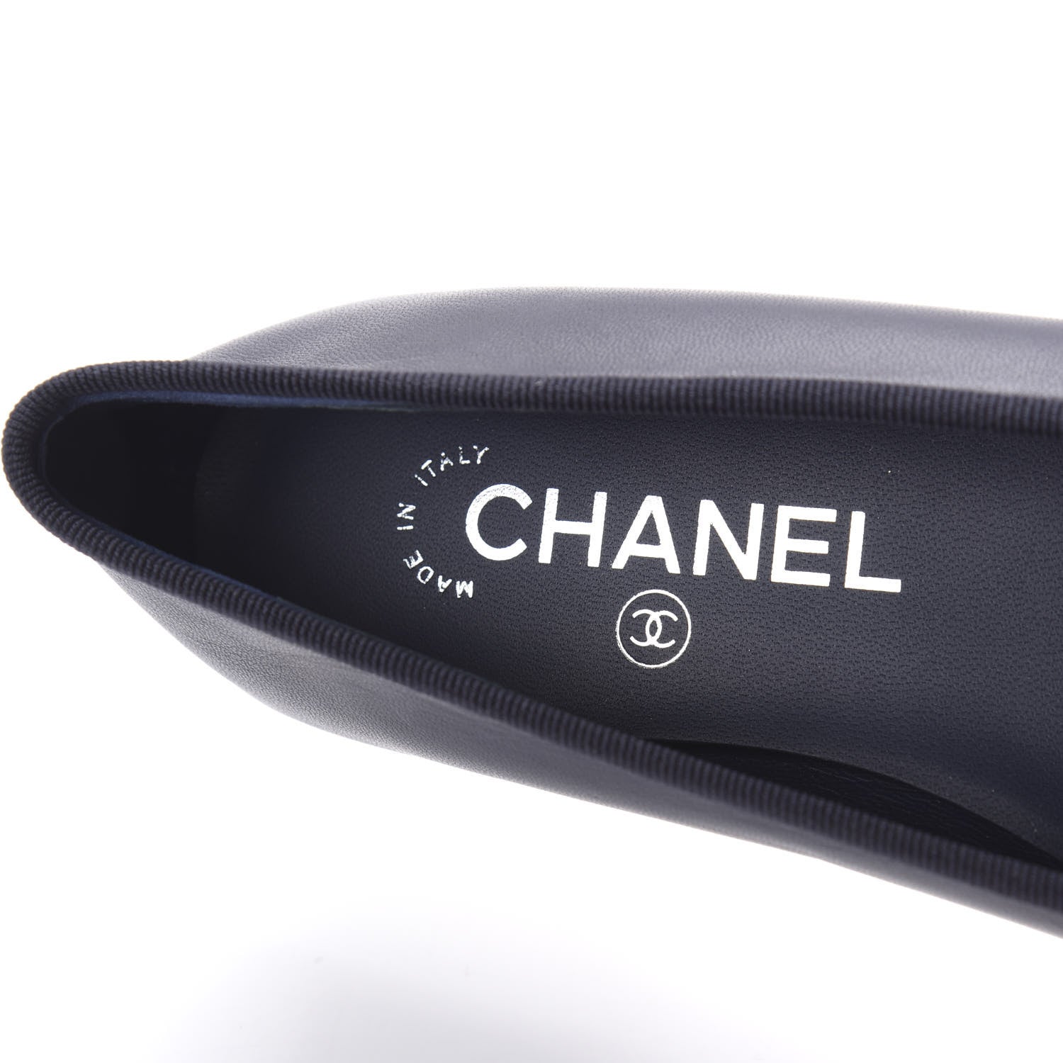 Chanel Lambskin CC Cap Toe Ballerina Flats 35 Navy 7 of 9