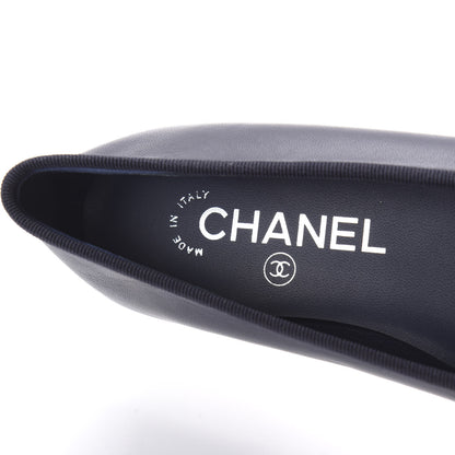 Chanel Lambskin CC Cap Toe Ballerina Flats 35 Navy 7 of 9