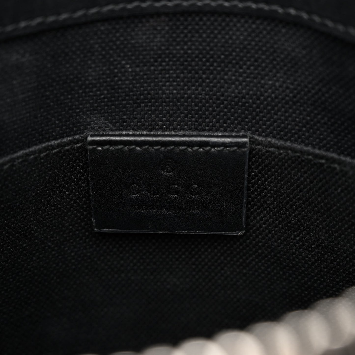 GG Supreme Monogram Web Small Flat Messenger Bag Black Grey