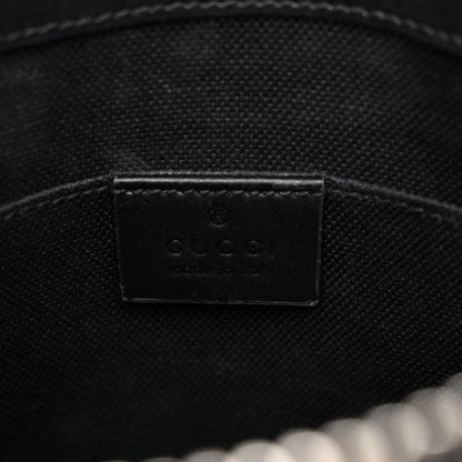 Gucci GG Supreme Monogram Web Small Flat Messenger Bag Black Grey 6 of 10