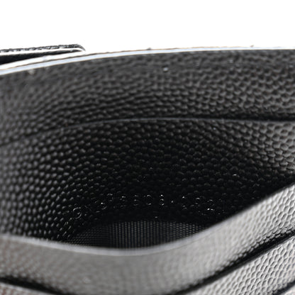 Saint Laurent Grain De Poudre Matelasse Chevron Monogram Compact Wallet Black 7 of 9
