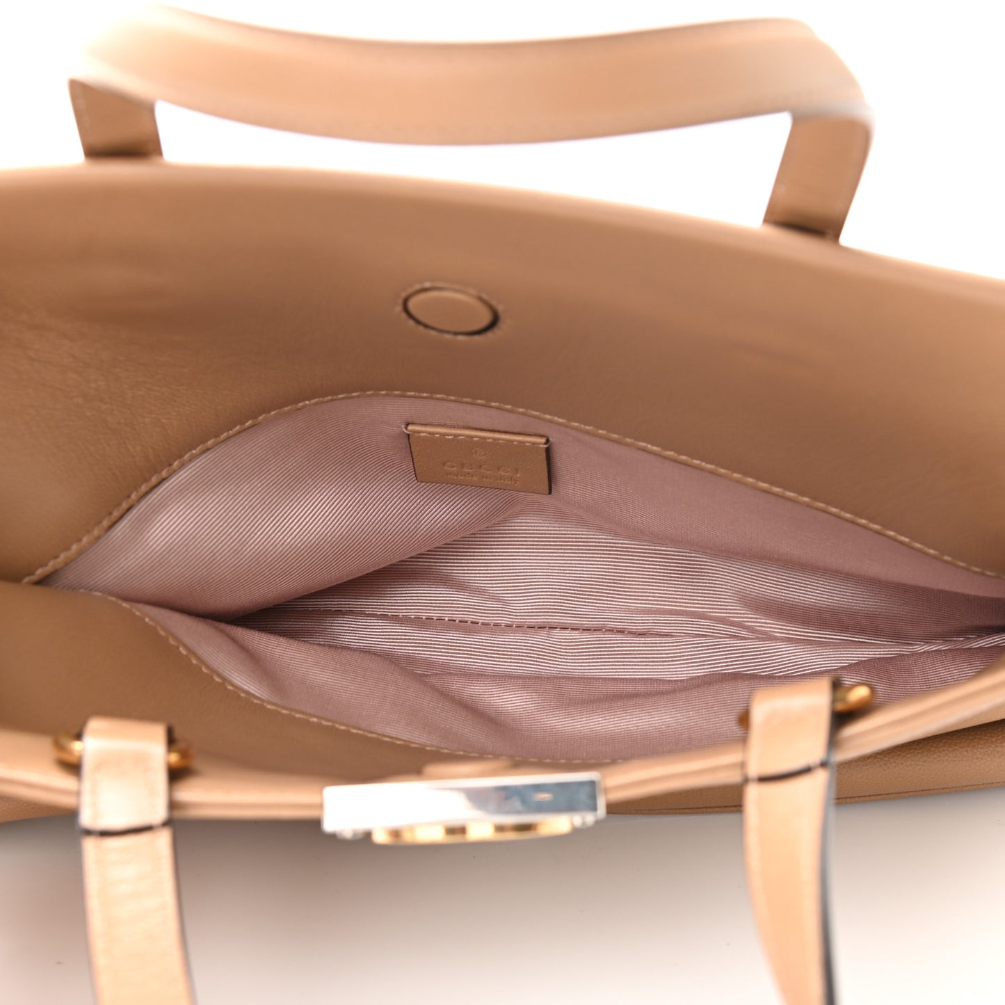 Lambskin Small Linea Matisse Top Handle Bag Natural Tan