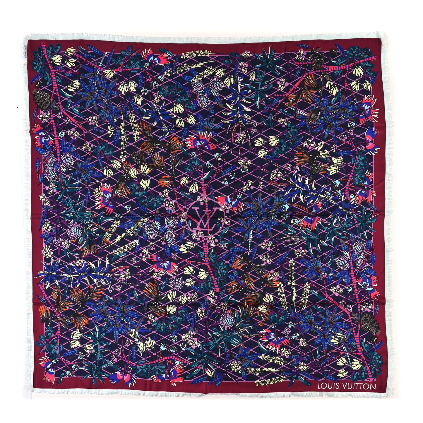 Silk Square Scarf Purple