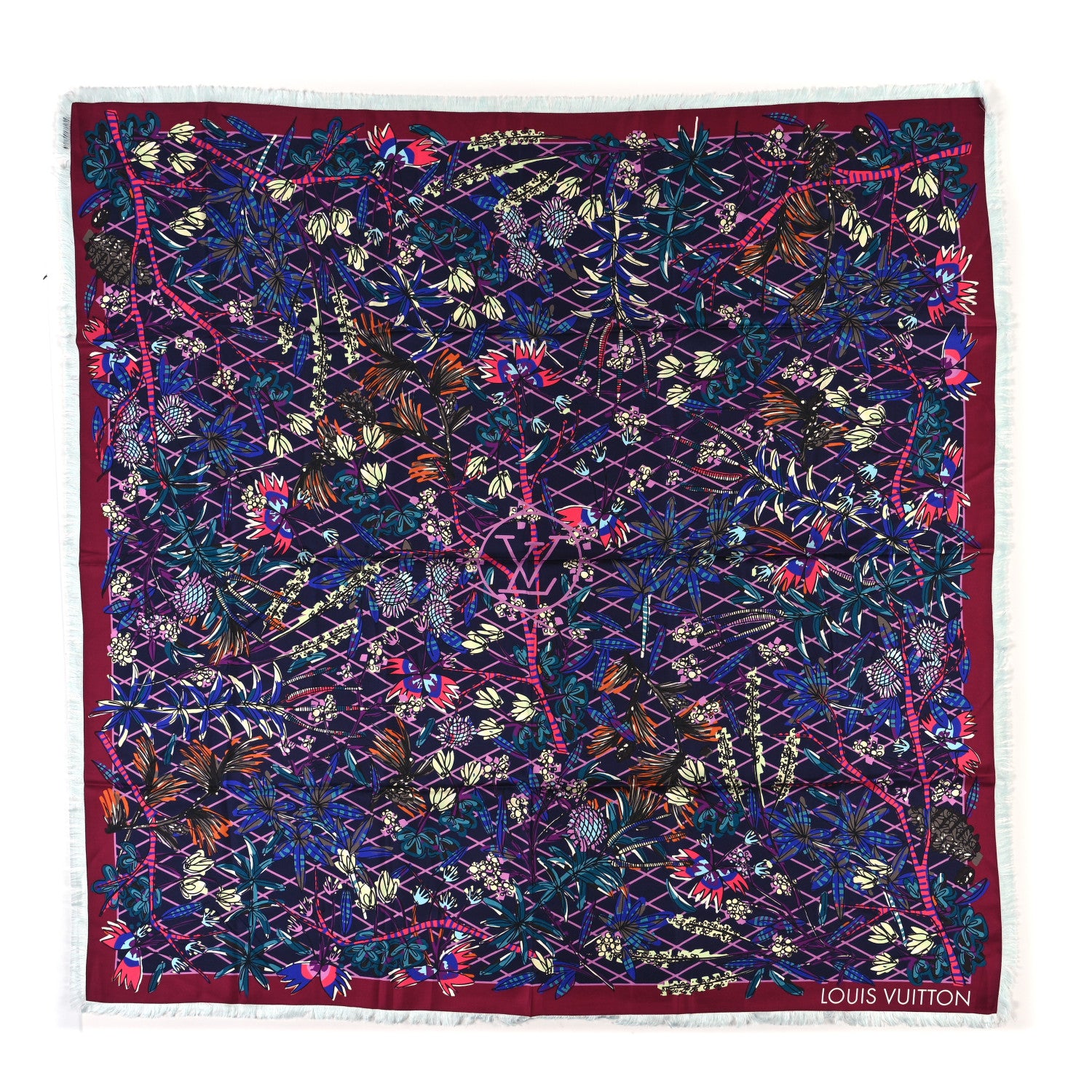 Louis Vuitton Silk Square Scarf Purple 1 of 3
