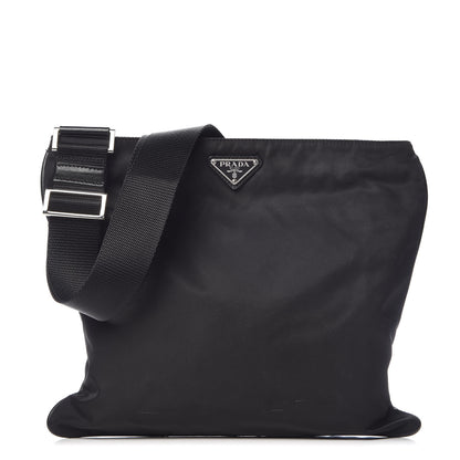 Prada Nylon Saffiano Flat Messenger Bag Black 1 of 9