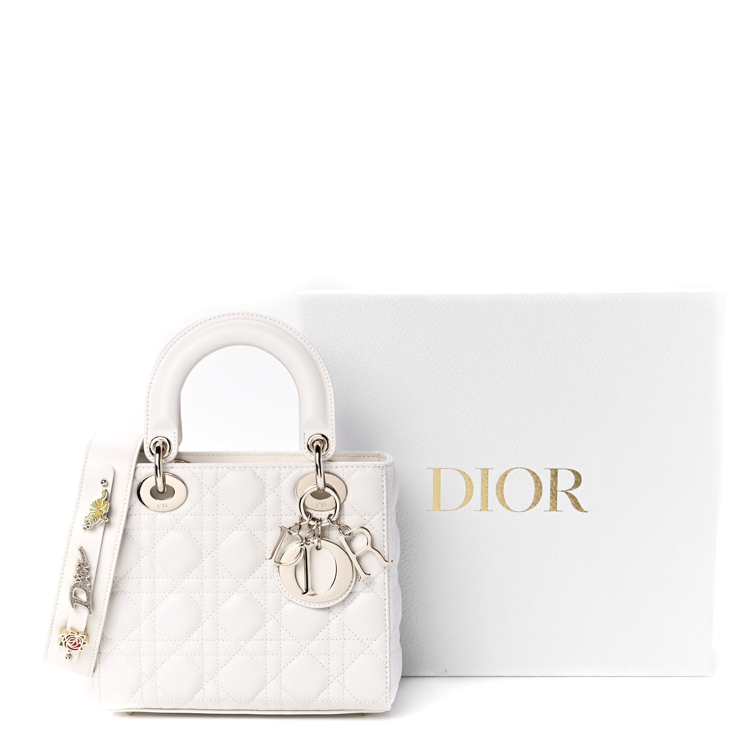Christian Dior Lambskin Cannage Small My ABCDior Lady Dior White 11 of 11