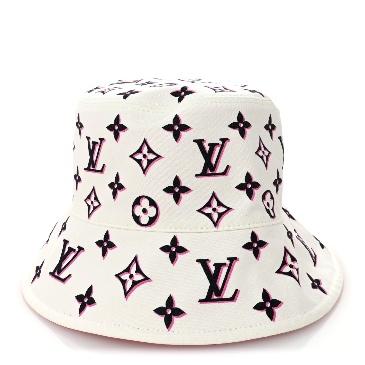 Louis Vuitton Cotton Monogram Infinity Reversible Bob Bucket Hat S Pink White 6 of 8