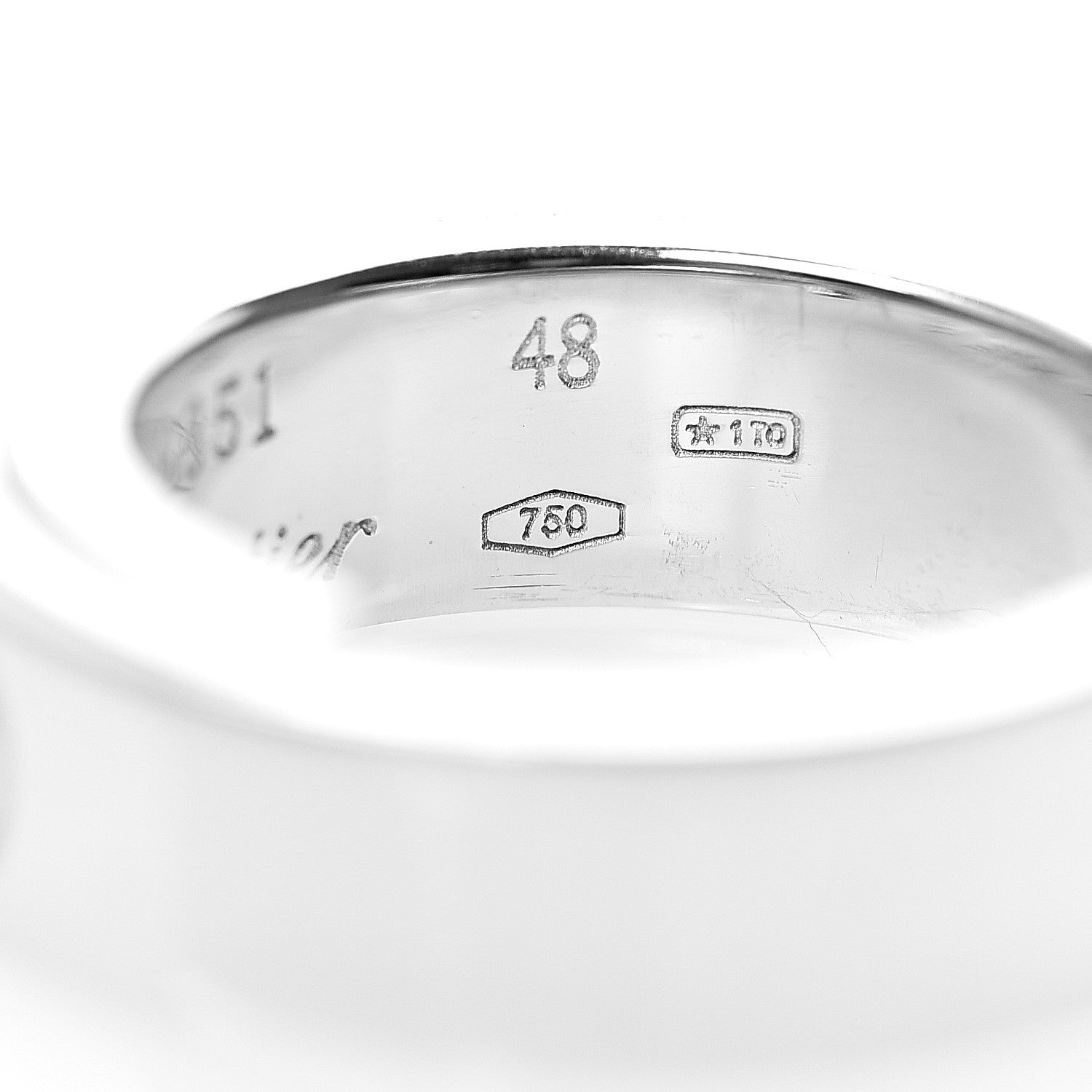 Cartier 18K White Gold Diamond Anniversary Band Ring 48 4.5 4 of 4