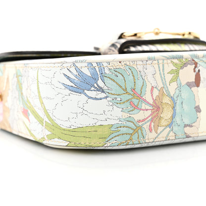 Gucci New Shangai Calfskin Tiger Savanah Web Mini Horsebit 1955 Shoulder Bag Chalky White Multicolor 9 of 13