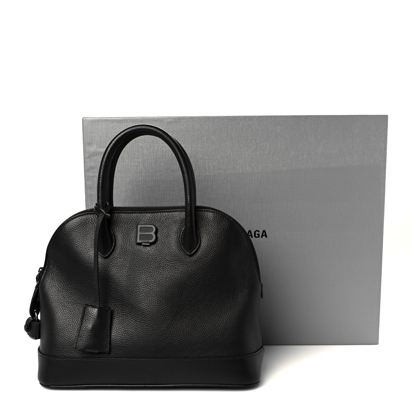 Calfskin LED Logo Projector Top Handle Bag Black
