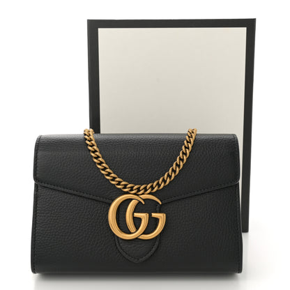 Gucci Calfskin GG Marmont Chain Wallet Black 12 of 12