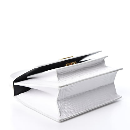 Balenciaga Patent Calfskin Lizard Embossed XS Sharp Top Handle Bag White 3 of 8