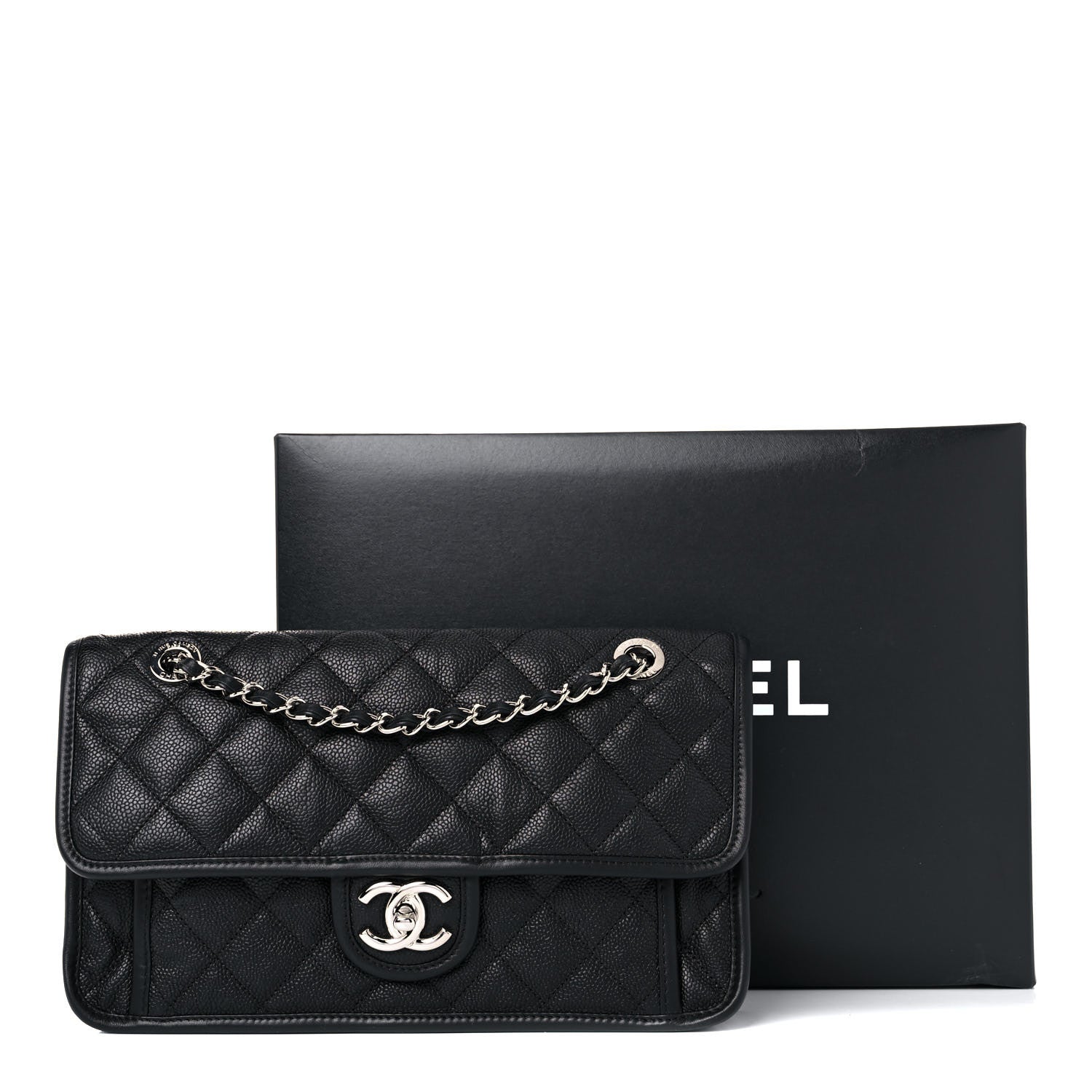 Chanel Caviar Quilted Medium French Riviera Flap Black 10 of 10