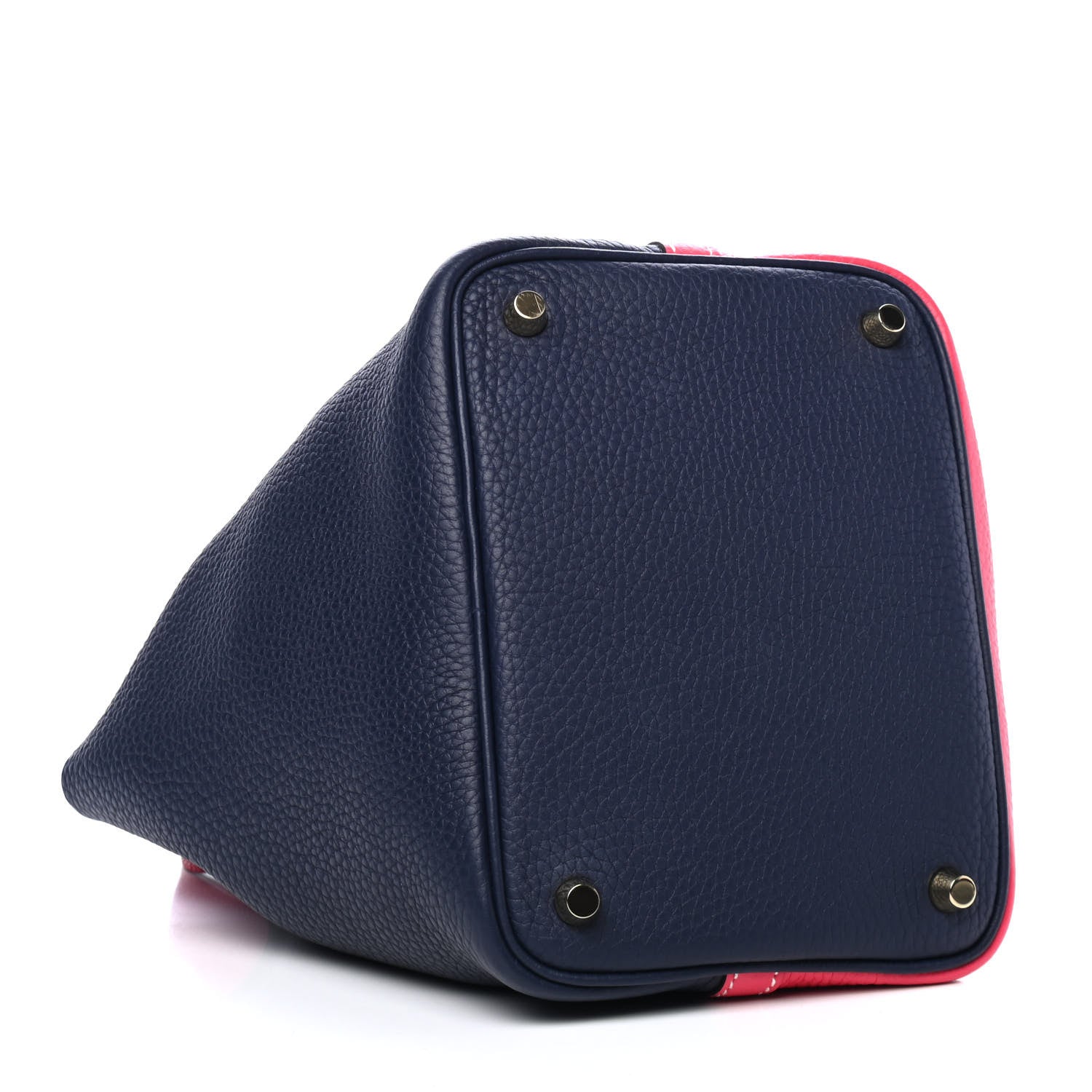 Hermes Taurillon Clemence Casaque Picotin Lock 18 PM Rose Extreme Bleu Nuit 3 of 4
