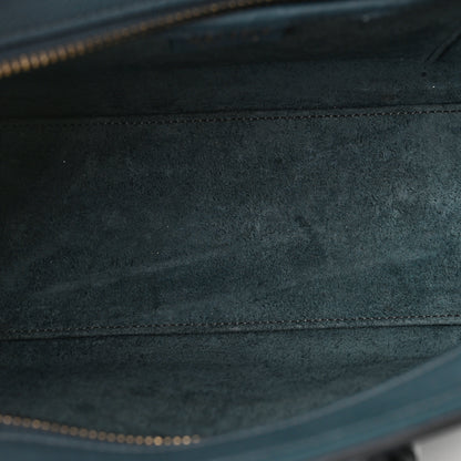 Celine Drummed Calfskin Nano Luggage Blue 4 of 7