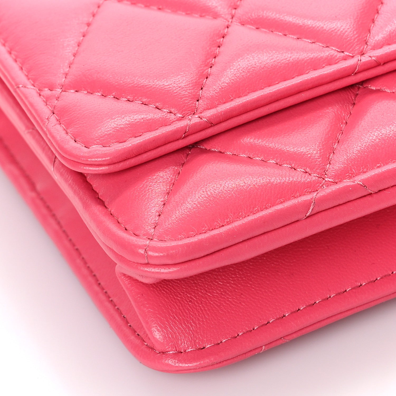 Chanel Lambskin Plexiglass Quilted Coco Love Wallet On Chain WOC Pink 8 of 10