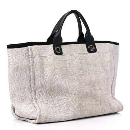 Chanel Woven Straw Raffia Medium Deauville Tote Grey 3 of 19