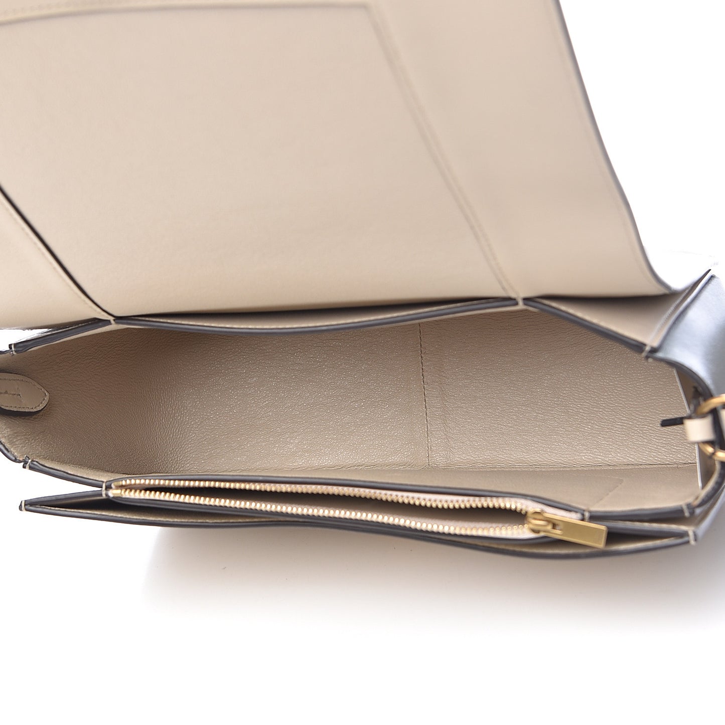 Shiny Smooth Calfskin Medium Frame Shoulder Bag Grege Storm