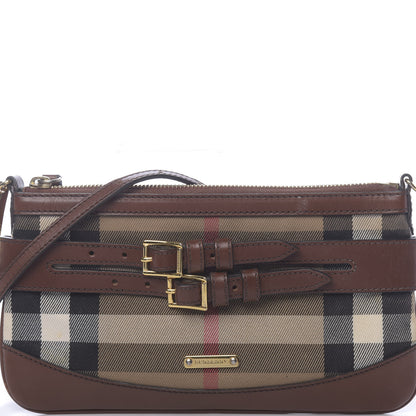 Burberry House Check Bridle Calfskin Peyton Crossbody Tan 10 of 10
