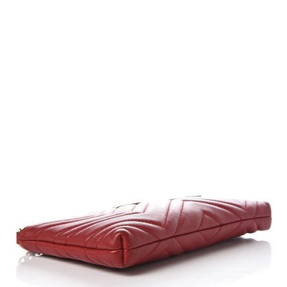 Gucci Calfskin Matelasse Mini GG Marmont Chain Bag Hibiscus Red 4 of 7