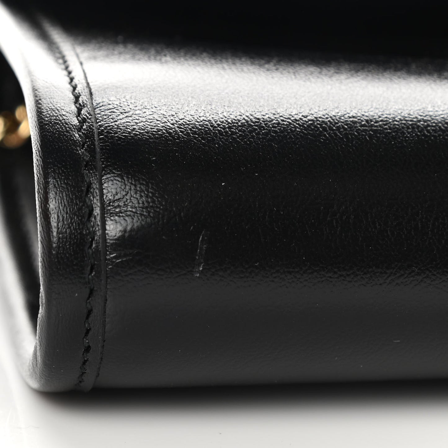 Textured Calfskin Web Mini Rajah Slim Flap Shoulder Bag Black