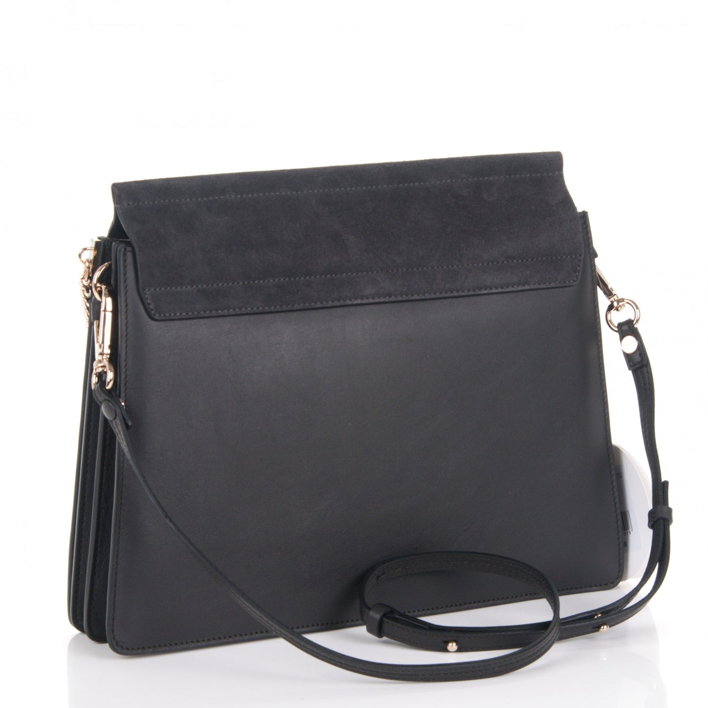 Calfskin Suede Medium Faye Shoulder Bag Carbon Grey