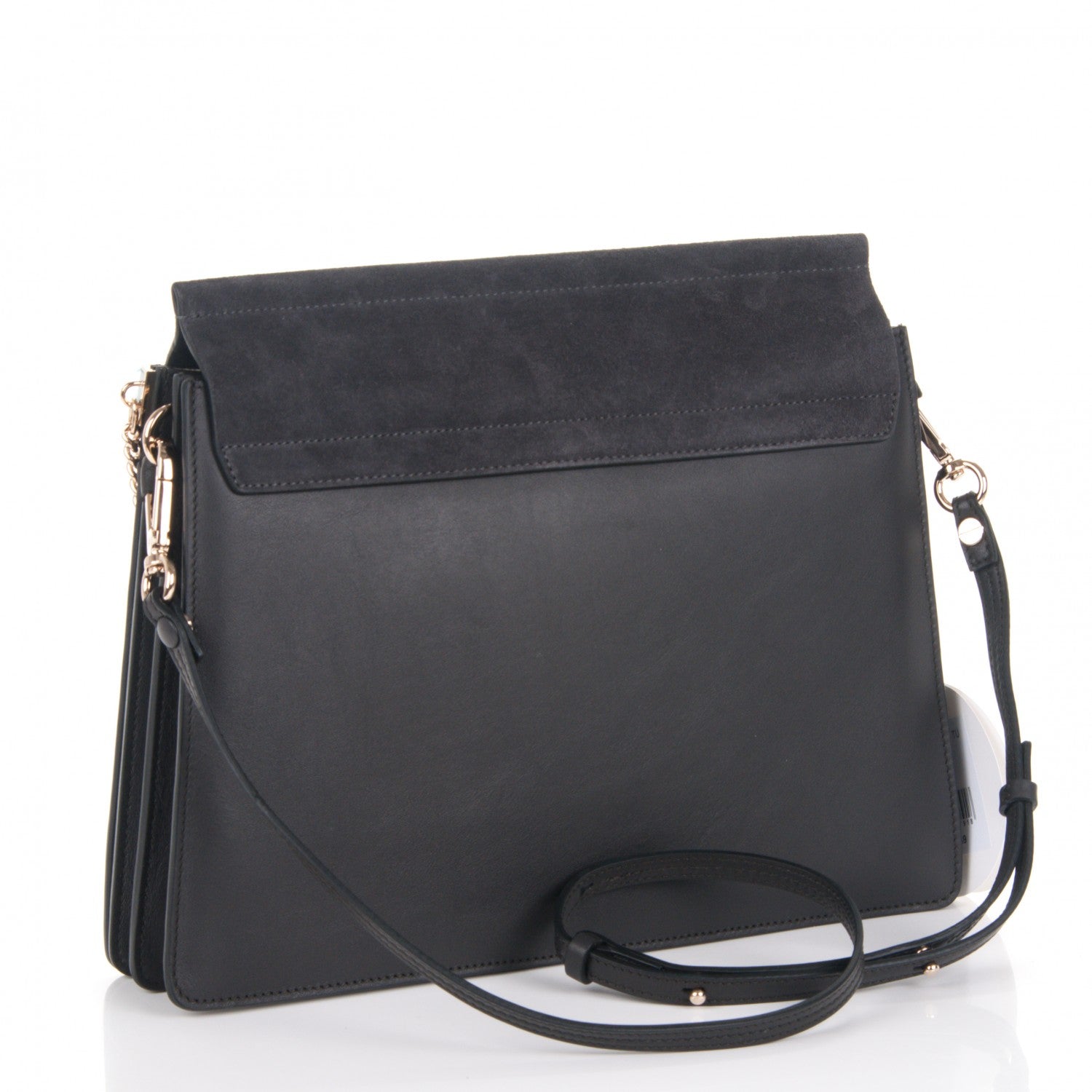 Chloe Calfskin Suede Medium Faye Shoulder Bag Carbon Grey 3 of 7