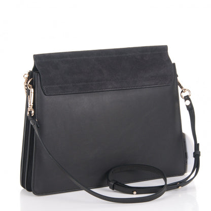 Chloe Calfskin Suede Medium Faye Shoulder Bag Carbon Grey 3 of 7