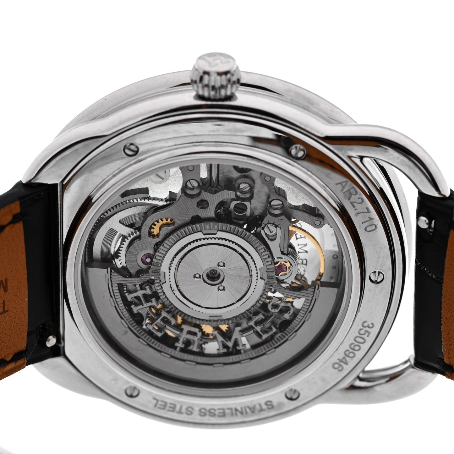 Stainless Steel Alligator 40mm Arceau Squelette Automatic Watch Noir