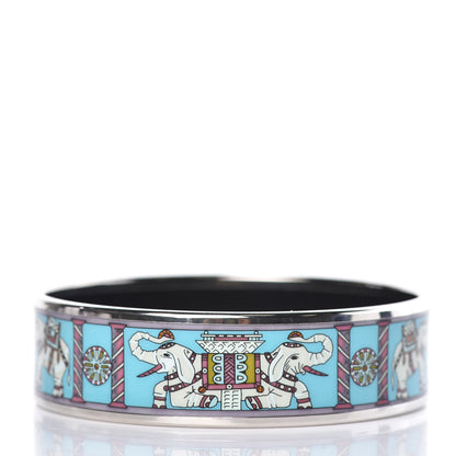 Hermes Enamel Printed Elephant Torana Wide Bracelet 65 3 of 5