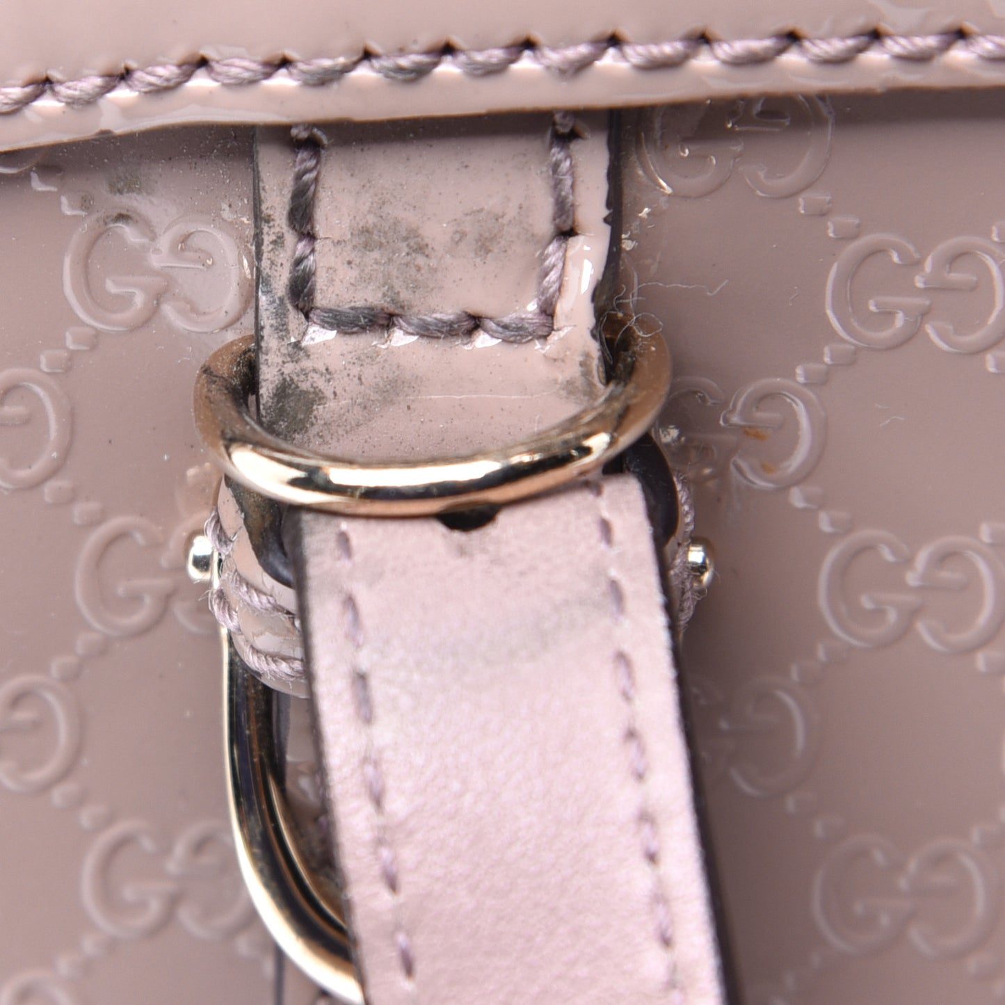 Patent Microguccissima Small Nice Top Handle Dome Bag Dark Cipria