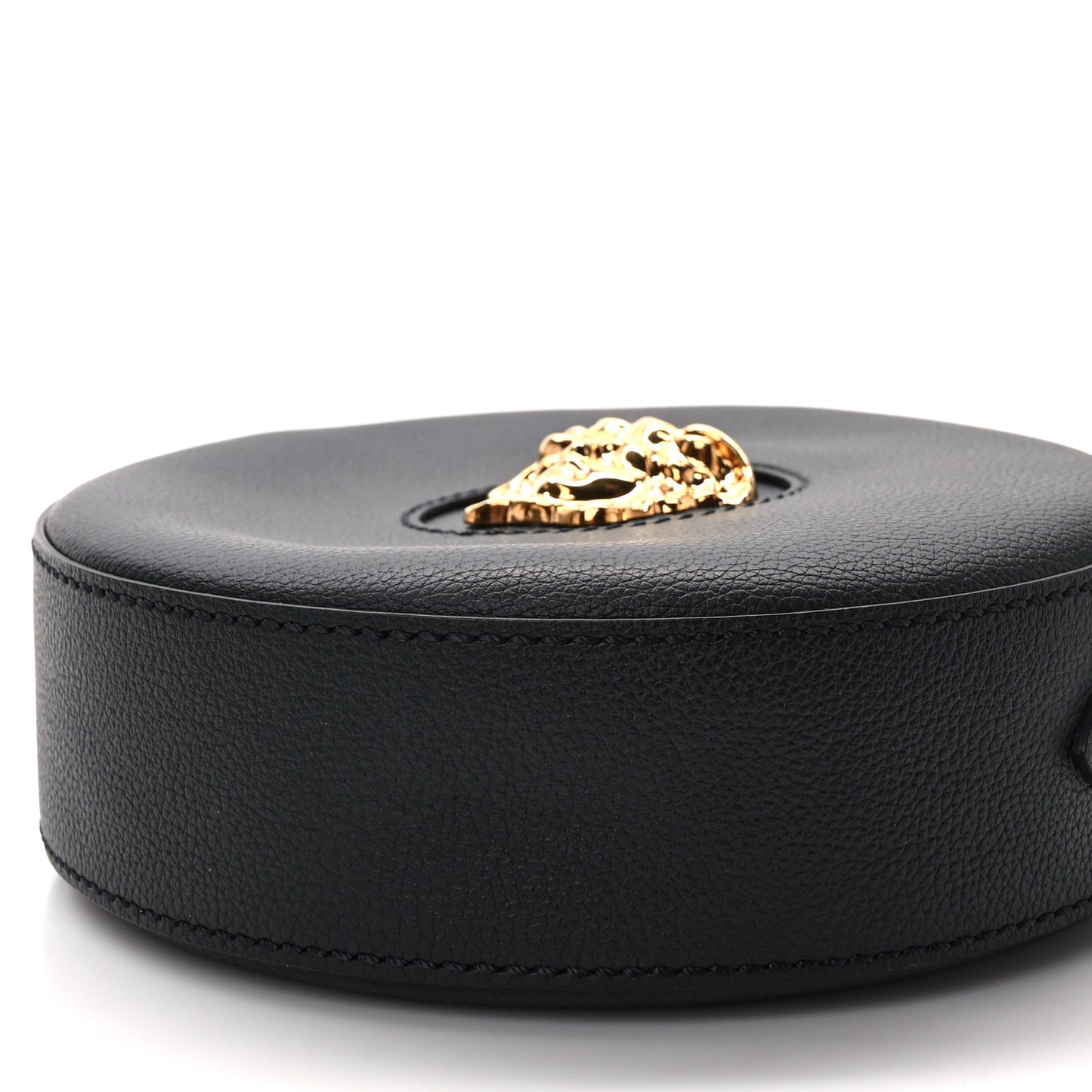 Calfskin La Medusa Round Camera Bag Black