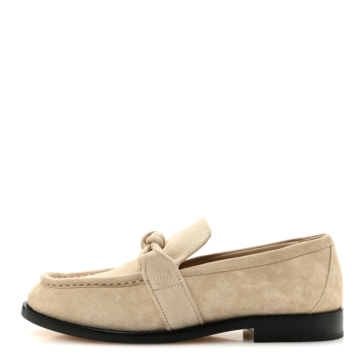 Bottega Veneta Suede Astaire Knot Loafers 38 Ecru 1 of 9