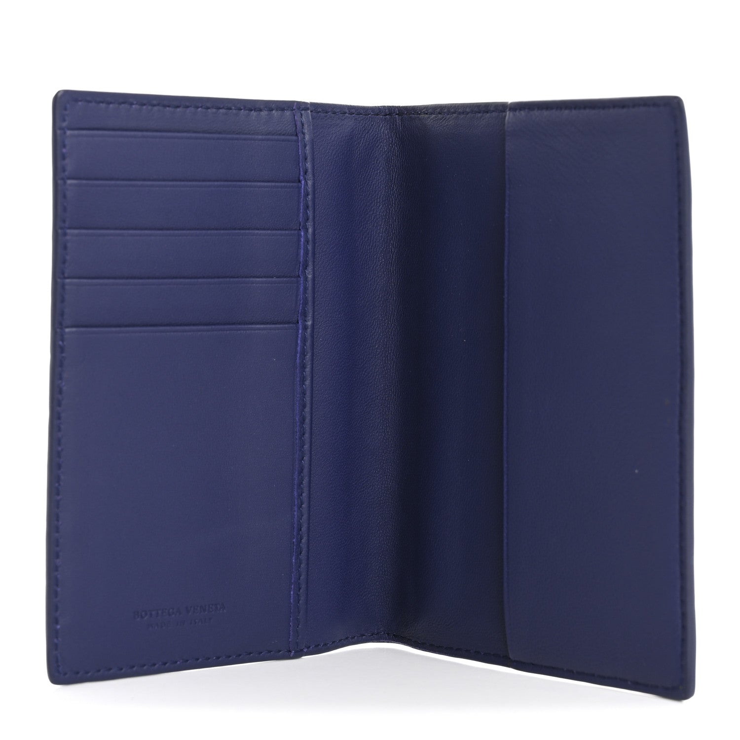 Bottega Veneta Nappa Intrecciato Passport Case Navy Blue 5 of 8