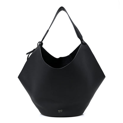 Khaite Pebbled Sport Calfskin Medium Lotus Tote Black 1 of 10