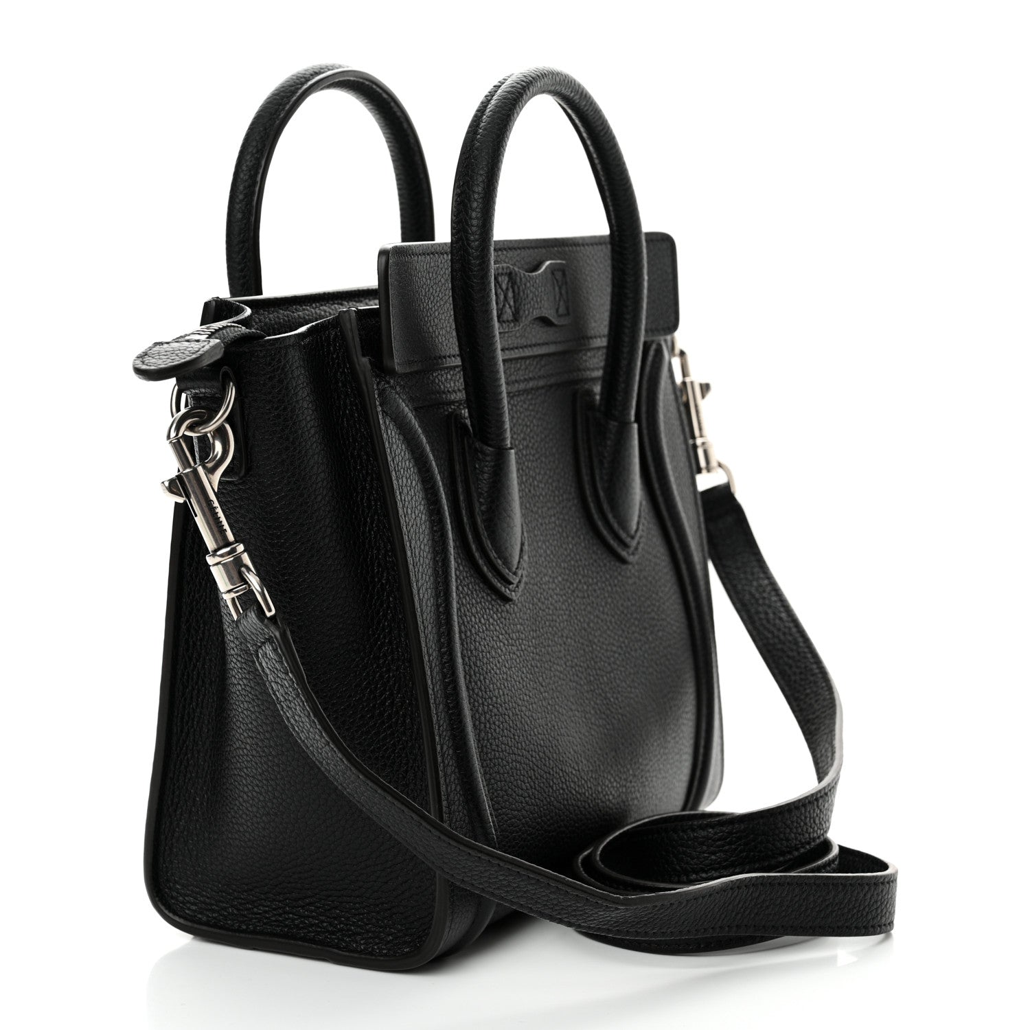 Celine Drummed Calfskin Nano Luggage Black 3 of 12